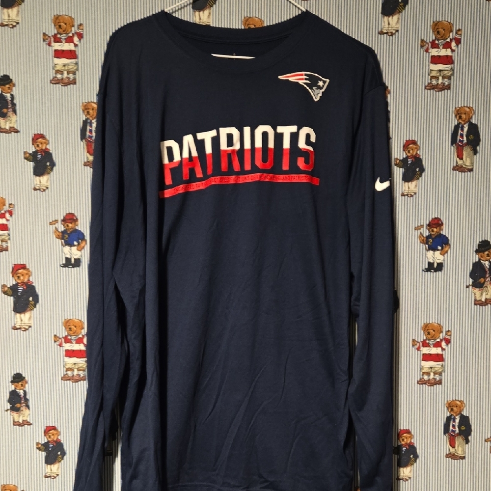 Nike Dri Fit New England Patriots Equip Training Mens XXL Blue Red